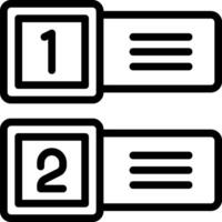 Two boxes with numbers on them, one with a number one and one with a number two vector