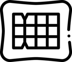 A black and white icon of a square with a grid vector