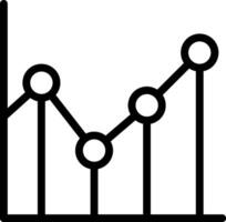 A graph line with a bar chart vector
