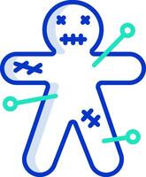 A man with a bandage on his face and a needle in his hand vector