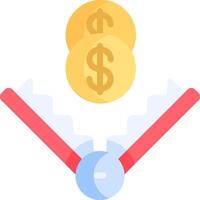 A dollar sign and a coin are on top of a key vector