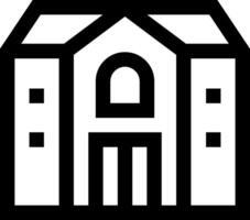 A black and white building icon vector