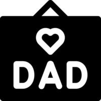A black and white image of a suitcase with the word dad on it vector