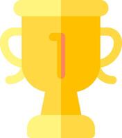 A yellow trophy cup with the number one on it vector