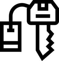 A key and a phone are connected to a black and white background vector