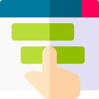 A hand pressing a button on a web page vector