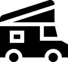 An icon of a camper van with a roof vector