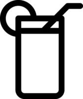 A black and white icon of a drink with a straw vector