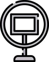 A black and white image of a computer monitor vector