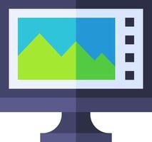 A computer monitor with a mountain on it vector