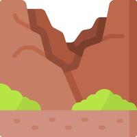 A flat icon of a mountain with trees and rocks vector