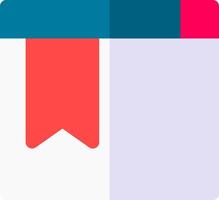 The icon for a book with a red and blue ribbon vector
