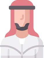 An arab man with a beard and a red hat vector