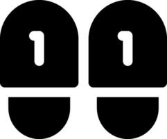 Two black slippers with the number one on them vector