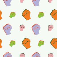 Worker Fist Hand Expression Pattern Seamless Design vector