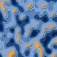 A blue and orange pattern with many different shapes vector