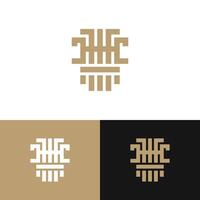 The logo features a combination of sturdy pillars and laws, symbolizing strong and just laws vector