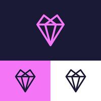 A design combination of the luxury of diamonds combined with the strength of the mountains, perfect for the adventure industry vector