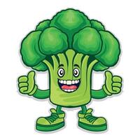 Broccoli character hand like sing illustration. vector