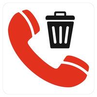Delete Call and calling icon concept vector
