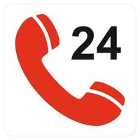 24x7 Call and calling icon concept vector