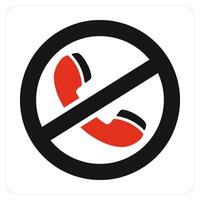Call Prohibited and calling icon concept vector