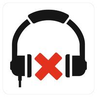 No Music and music icon concept vector
