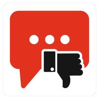 Dislike Message and dislike icon concept vector