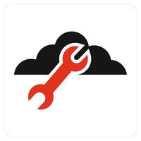 Cloud Setting and setting icon concept vector