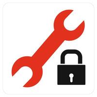 Setting Protection and security icon concept vector