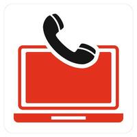 Online Contacts and call icon concept vector