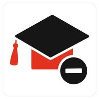 Remove Degree and graduate icon concept vector