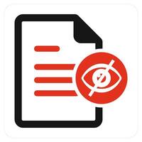 Invisible Document and eye icon concept vector