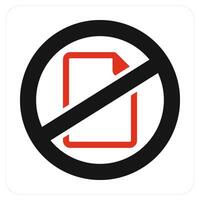 Document Prohibited and prohibited icon concept vector