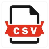 CSV File and type icon concept vector
