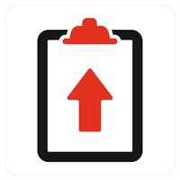 Upload Page and arrow icon concept vector