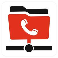 Call Folder and telephone icon concept vector