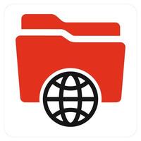 International Folder and plus icon concept vector