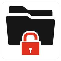 Folder Security and folder lock icon concept vector