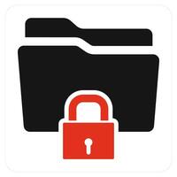 Folder Security and folder lock icon concept vector