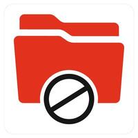 Folder Prohibited and folder icon concept vector