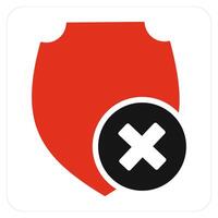 Wrong Shield and shape icon concept vector