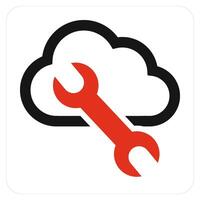Cloud Setting and cog icon concept vector
