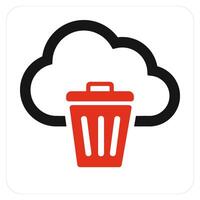 Trash Cloud and delete icon concept vector