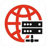 Global Server and global server icon concept vector