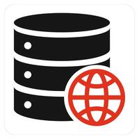Global Server and global server icon concept vector