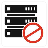 Server Prohibited and server icon concept vector