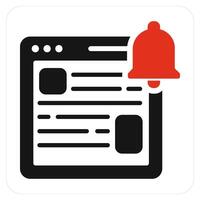 Webpage Notification and webpage icon concept vector