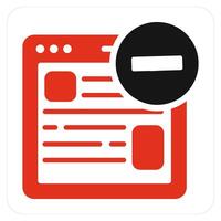 Remove Webpage and delete webpage icon concept vector