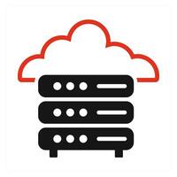 Cloud Server and database icon concept vector